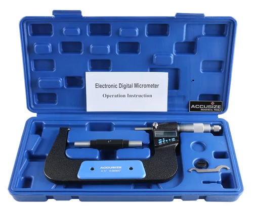 Vista 16 de Accusize Industrial Tools 0-1"/0-25 mm por 0.00005"/0.001 mm Micrómetro Digital Electrónico de 7 Teclas, Resistente al Agua, Ac21-1022