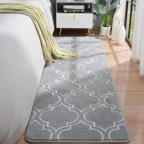 Vista 40 de Chicrug - Alfombra geométrica moderna de 2 x 6 pies para dormitorio o pasillo Negro Geometric