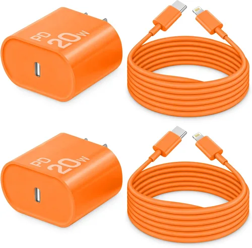 Vista 16 de CXX Cargador para iPhone de 20 W de carga rápida [certificado MFi, paquete de 2] bloque USB-C PD y cable de 6 pies compatible con iPhone Negro