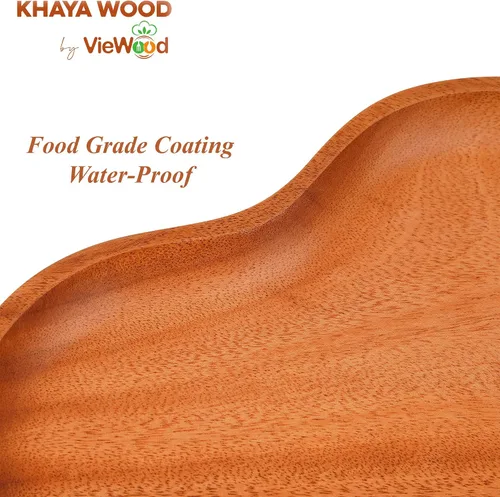 Vista 8 de VieWood Juego de 2 platos de madera con forma de corazón, platos clásicos irrompibles, fáciles de limpiar y ligeros para platos, aperitivos, postres