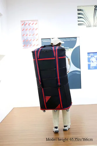Vista 7 de ELDA Maleta plegable expandible para hombres y mujeres, bolsas de viaje con ruedas universales, equipaje ligero de gran capacidad, Marrón, Correas