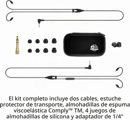 Vista 8 de MEE Professional MX1 PRO Advanced Dynamic Driver Auriculares intrauditivos con sonido equilibrado; auriculares con aislamiento de ruido con cable