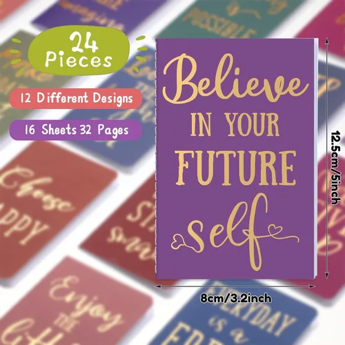 Vista 2 de Zonon 48 cuadernos coloridos divertidos, diarios motivacionales, blocs de notas inspiradores, cuadernos de bolsillo pequeño para niños, profesores