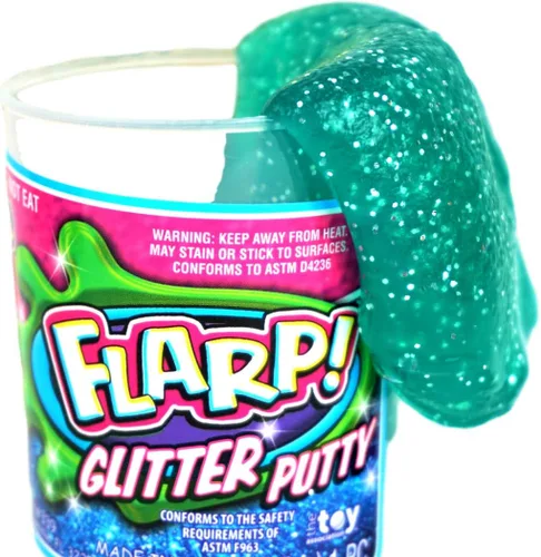 Vista 4 de JA-RU Flarp Noise Putty Fidget Toy Paquete variado (1 paquete, 3 unidades) que brilla en la oscuridad, purpurina y masilla de ruido clásico