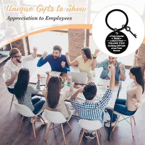 Vista 4 de Yinkin 36 Piezas Regalos de Agradecimiento para Empleados Llaveros de Agradecimiento para Compañeros de Trabajo con Bolsas de Organza y Tarjetas