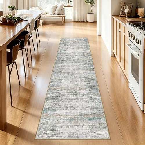 Vista 10 de Alfombra de pasillo lavables de 2 x 5, moderna alfombra abstracta para corredor, alfombra de pasillo de cocina ultrafina con respaldo