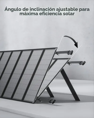 Vista 5 de Kit de panel solar plegable de 200 W, cargador solar portátil de 12 pliegues con soporte ajustable IP65 impermeable para estación de energía