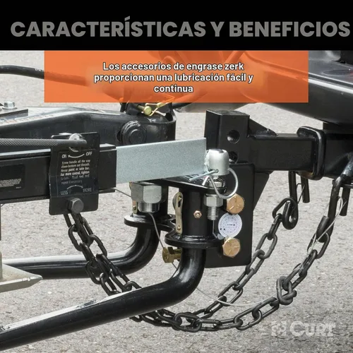 Vista 9 de CURT 17063 MV kit de remolque con barra redonda de distribución de peso 1,000-1,400 lb Tongue Weight, Lubrication Zerk, Forged Spring Bars, 2