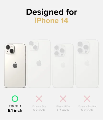 Vista 2 de Ringke Fusion Design - Funda compatible con iPhone 14 de 6.1 pulgadas, parte trasera dura transparente con diseño de flores, a prueba de golpes