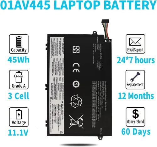 Vista 4 de 45Wh L17L3P51 01AV445 Batería para portátil Lenovo ThinkPad E480 E490 E485 E495 E580 E585 E590 E595 E14 E15 SB10K97606 SB10K97607 SB10 K97608