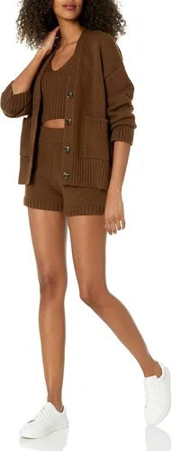 Vista 4 de The Drop Women's Brigitte Chunky Button-Front Pocket Ribbed Cardigan