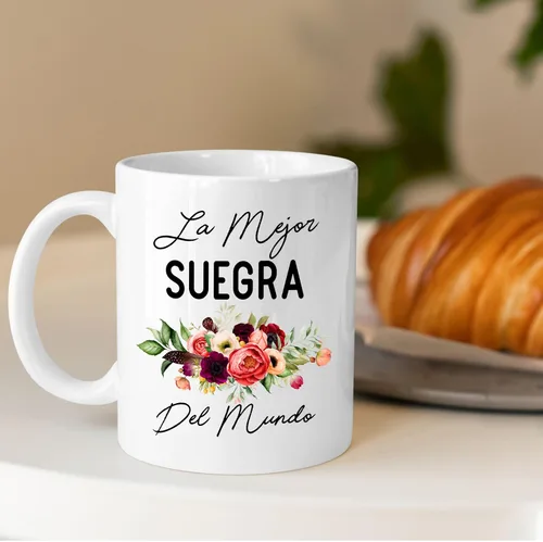 Vista 2 de Taza La Mejor Suegra Del Mundo, regalo para suegra, la mejor suegra del mundo, regalo de cumpleaños, día de la madre española, regalos para mamá