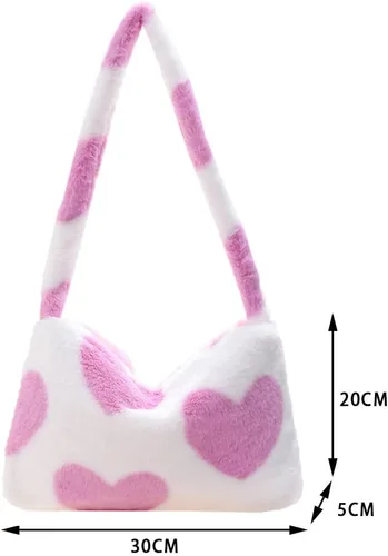 Vista 7 de Bolsa de hombro para mujer Kexle, afelpada, para otoño e invierno