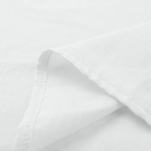 Vista 7 de Oversized Cotton Linen Shirts for Women 2023 Summer Casual Half Sleeve Crewneck Tunic Tops Loose Comfy Side Slit Basic Blouse