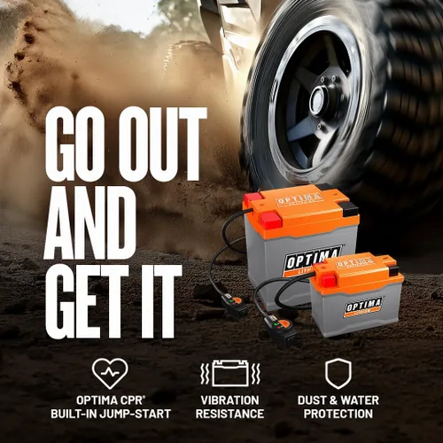 Vista 7 de OPTIMA QUAD7 ORANGETOP Batería de litio – Reserva de arranque del motor integrada con BMS y cable Powerlink – 190 amperios de arranque, 3AH