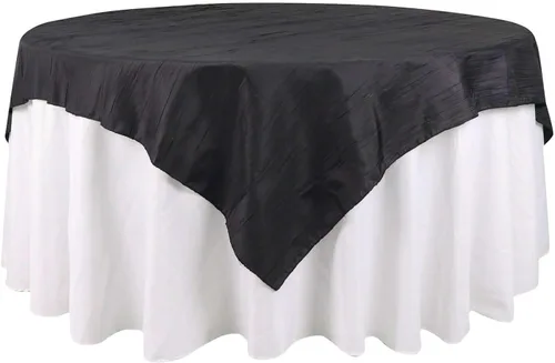 Vista 27 de Efavormart - Mantel cuadrado de tafetán arrugado de acordeón beige de 72 x 72 pulgadas