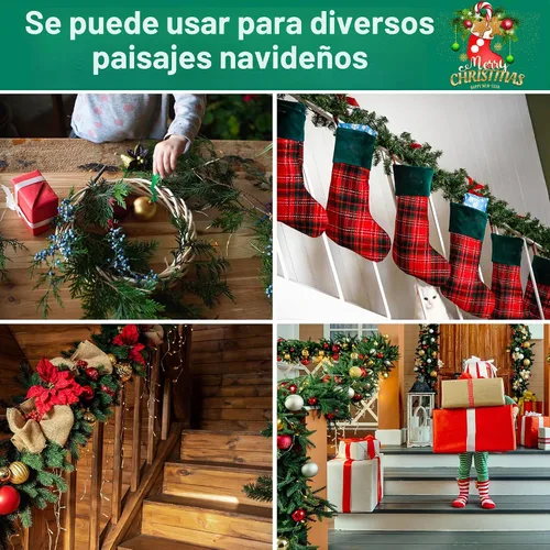 Vista 6 de 60 Piezas Lazos de Guirnalda de Navidad - 12" Lazos Ajustables de Guirnalda Navideña - Correas de Cable de Nailon Reutilizables para Plantas