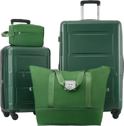Vista 191 de Merax Equipaje, maleta extensible rígida con ruedas giratorias ligeras, Negro -, 40/48/52