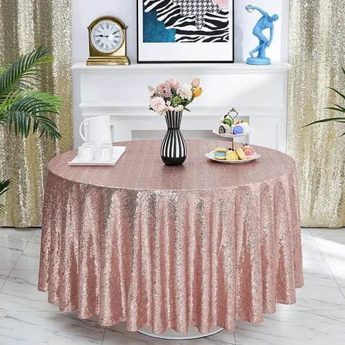 Vista 27 de Hahuho Mantel rectangular de lentejuelas de 50x80 pulgadas, color champán, mantel con purpurina para decoración de despedida de soltera, cumpleaños