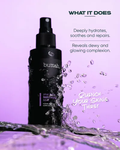 Vista 3 de Buttah Skin de Dorion Renaud Aloe Rose - Spray refrescante de 4 onzas – Spray facial hidratante de agua de rosas – refrescante niebla facial de aloe
