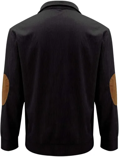 Vista 6 de SKDOGDT Sudadera de gran tamaño para hombre, con cremallera de 14, forro polar, sherpa, casual, cuello alto, cuello en V, polo, camisas militares
