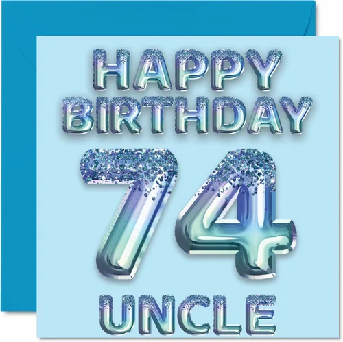 Vista 250 de Stuff4 Tarjeta de primer cumpleaños para niños, globo de fiesta con purpurina azul, tarjetas de feliz cumpleaños para niño de 1 año, nieto, hijo, 57