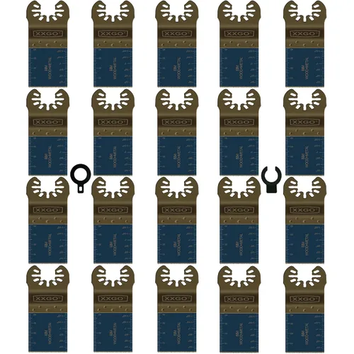 Vista 10 de XXGO 3 piezas extra larga corte de metal titanio oscilante multiherramienta hoja Lo mejor para cortar clavos de metal de plástico de madera en un