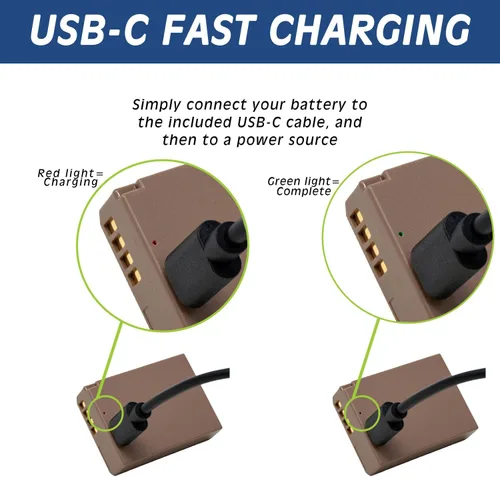 Vista 2 de Wasabi Power Batería USB (Serie Ginger) para Canon LP-E10 y Canon EOS Rebel T3, Rebel T5, Rebel T6, Rebel T7, Rebel T100, 1100D, 1200D, 1300D