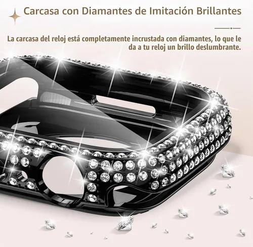 Vista 3 de Goton Funda de 40 mm impermeable con brillo para Apple Watch, protector de pantalla SE 3/2/1, Serie 6/5/4 de 40 mm, parachoques frontal de PC