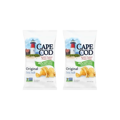 Vista 10 de Cape Cod Papas fritas, chips originales menos grasos, bolsas de aperitivos de 1 oz, 10