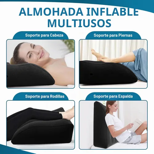 Vista 5 de Almohada inflable de elevación de piernas, almohada de cuña para dormir, almohada de cuña portátil, mejora la circulación y reduce la hinchazón