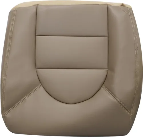 Vista 2 de NLQR Funda de asiento de repuesto para parte inferior del lado del pasajero de cuero marrón compatible con Ford F250 F350 F450 F550 Lariat XLT 1999