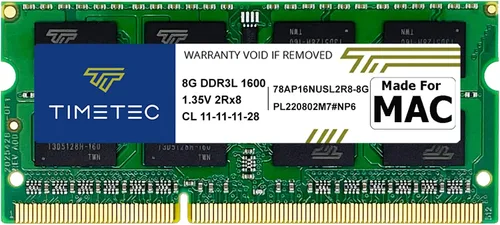 Vista 11 de Timetec 4 GB compatible con Apple DDR3L 1600MHz PC3L-12800 para Mac Book Pro (principios/finales de 2011, mediados de 2012), iMac