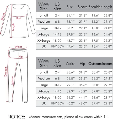 Vista 6 de WiWi Conjunto de pijama de viscosa suave de bambú para mujer, ropa interior térmica larga, súper cálida, capa base, pantalones de pijama S-3X