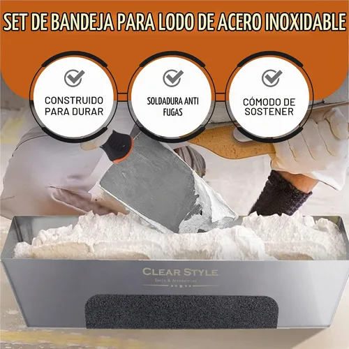Vista 2 de Clear Style Bandeja de lodo de acero inoxidable de 14 pulgadas, 1 paquete