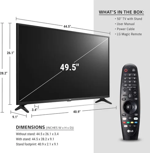 Vista 3 de LG Serie UN73 50 pulgadas Alexa integrado, 4K UHD IPS Smart TV, Bluetooth Surround Ready, Apple Airplay 2, webOS con control remoto mágico