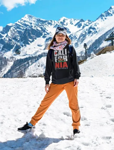 Vista 2 de Tstars Sudaderas con capucha de la bandera retro de California Bear Republic para mujer
