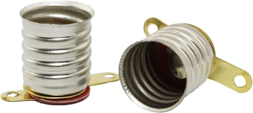 Vista 6 de Kit de mini bombillas E10 de 1.5 V/0.3 A con base de tornillo en miniatura y 10 bombillas E10 doradas, soportes de base para circuito