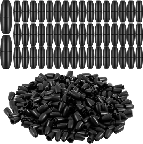 Vista 13 de WILLBOND 100 cierres separables para collares, cierres de pulsera de seguridad de plástico para cordón, conectores de barril de cuentas para Negro