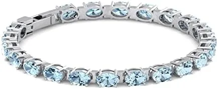 Vista 3 de Silver Smile 925 Sterling Silver Gemstone Bracelets for Women and GirlsAttractive Tennis Bracelet in 7.25" Length with Secure Lock Comes in a Suede