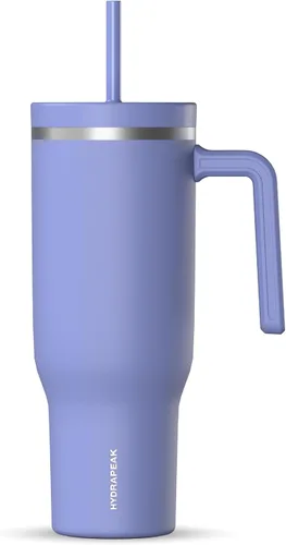 Vista 37 de Hydrapeak Voyager Vaso de 40 oz con Asa y Tapa con Pajita Botella de Agua Reutilizable de Acero Inoxidable Taza de Viaje Compatible con Portavasos