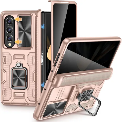Vista 11 de VEGO Funda para Galaxy Z Fold 4 con Cubierta de Cámara Deslizante y Protección de Bisagra Funda con Protector de Pantalla Soporte Magnético de 360°