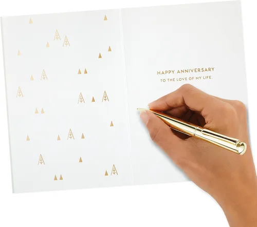 Vista 5 de Hallmark Tarjeta de aniversario exclusiva para marido, esposa, novio, novia (Love of My Life)