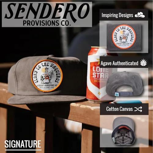 Vista 2 de Sendero Provisions Co. Sombrero Snapback al aire libre con Vaqueros Woven Patch Gris, Gris