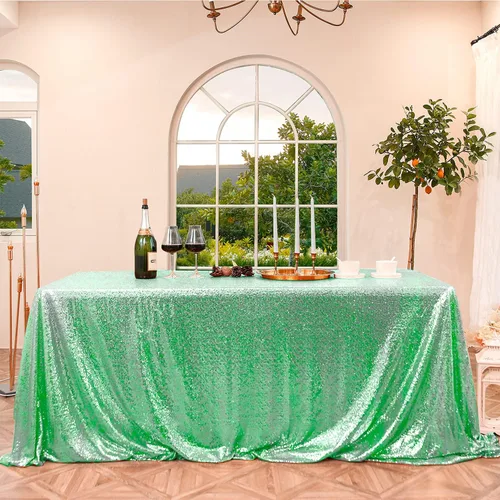Vista 27 de Manteles redondos de lentejuelas negros para fiestas, de 121,9 cm, mantel redondo de purpurina ajustado, pequeño, lindo y dulce, para boda