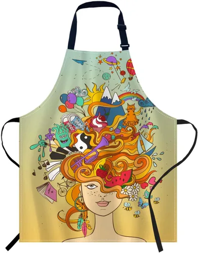 Vista 12 de oFloral Delantal para cocina casera 010, cute cats