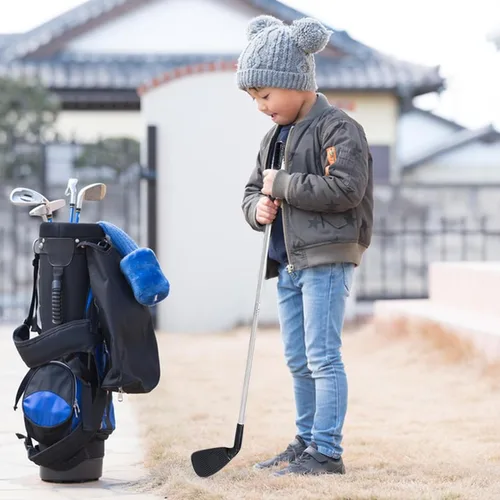 Vista 4 de Putter de golf, juego de 2 putter bidireccional para padres e hijos, eje de putter resistente, agarre antideslizante, mini putter de golf