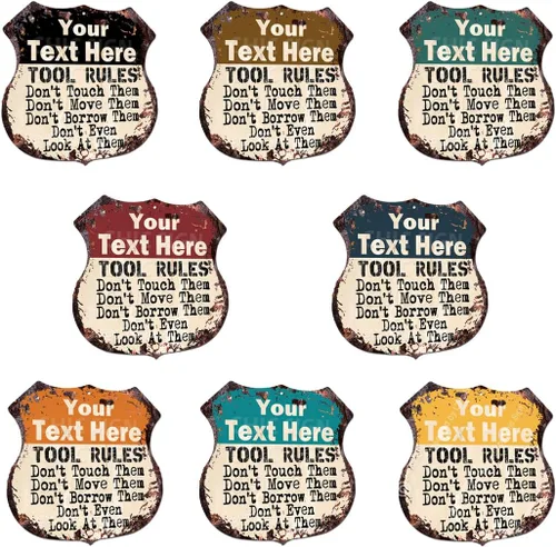 Vista 2 de MIKE'S GARAGE TOOL RULES - Tazas personalizadas Chic Sign estilo rústico vintage, estilo retro, cocina, bar, pub, cafetería, tienda del hogar