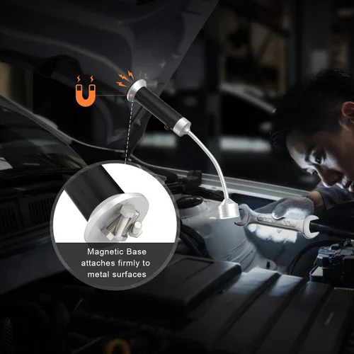 Vista 5 de FIREOR - Accesorios de iluminación para parrilla de barbacoa para exterior, luces LED magnéticas para BBQ con cuello de ganso flexible resistente a
