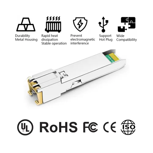 Vista 3 de Módulo transceptor de cobre de 10/100/1000BASE-T SFP SGMII compatible con Arista Networks SFP-GB-GE-TL SFP-1G-TL RJ45 328.1 ft Cat5e/6